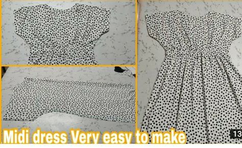 Diy Midi Dress, Washi Dress, Dress With Elastic Waist, Dress Sewing Tutorials, Girls Dresses Sewing, Girls Dress Sewing Patterns, African Print Dress Ankara, Sewing Clothes Women, Stitching Dresses