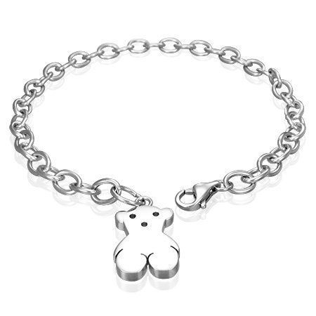 tous teddy bear bracelet | Stainless Steel Tous Teddy Bear Inspired Charm Link Bracelet The ... Bear Bracelet, Metal Chain Link, Stainless Steel Bracelet, Link Bracelets, Bears, Silver Bracelet, Jewelry Bracelets, Chain Necklace, Teddy Bear