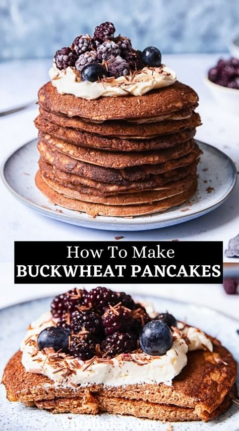 Buckwheat Flour Pancakes, Buckwheat Pancake Recipes, Buckwheat Gluten Free, Buckwheat Recipes, Buckwheat Pancakes, Best Sweets, Gluten Free Pancakes, Pancakes And Waffles, Breakfast Treats