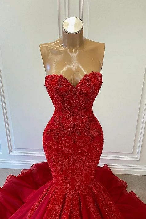 1 new message Red Mermaid Prom Dress, Mermaid Gown Prom, Red Wedding Dress, Junior Prom, Senior Prom Dresses, Mermaid Prom Dress, 12th Grade, Prom Ideas, Prom Dress Inspiration