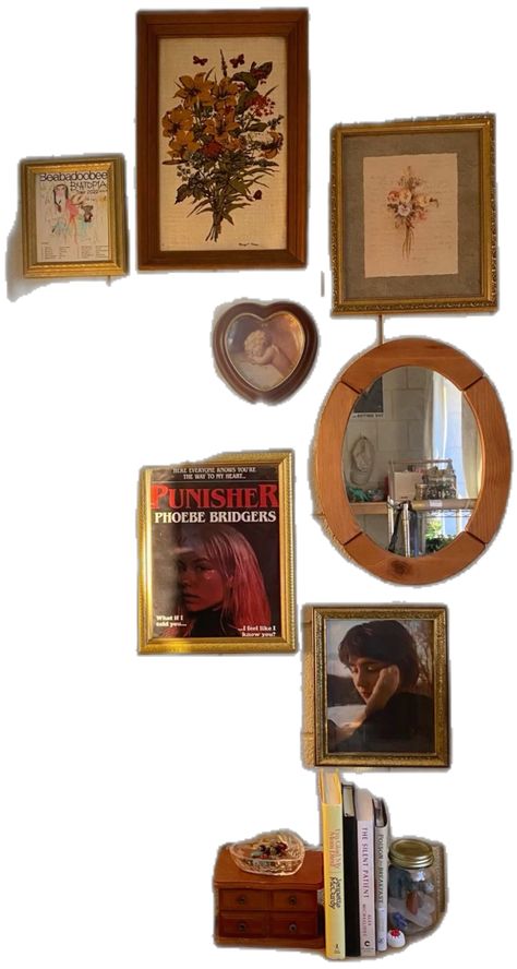 college dorm decor, dorm room, aesthetic dorm, gallery wall, vintage frame wall, wall decor, vintage frames, phoebe bridgers wall art, dorm decor inspo, back to school, clairo wall art, walk mirror, vintage plates, beabadoobee wall art, wall paintings, dorm room, cement wall, dorm aesthetic, thrifted dorm, thrifted frames Thrifted Gallery Wall, Vintage Frame Wall, Thrifted Frames, Dorm Gallery Wall, Gallery Wall Vintage, Dorm Room Aesthetic, Dorm Aesthetic, Room Gallery Wall, Pinterest Contest