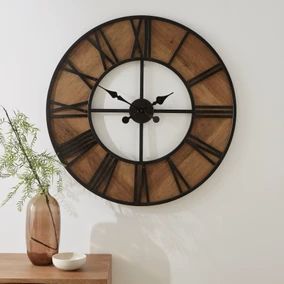 Clocks - Wall & Kitchen Clocks | Dunelm Industrial Decor Living Room, Large Clocks, Silver Wall Clock, Skeleton Wall Clock, Skeleton Clock, Rustic Wall Clocks, Led Alarm Clock, Wrought Iron Decor, Diy Home Bar