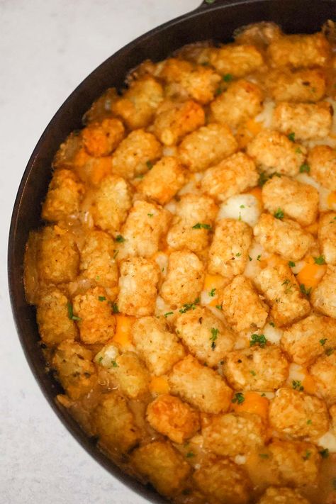 Skillet Tater Tot Casserole, Taylor Tot Casserole, Gator Tot Hot Dish, Tator Tot Casserole Without Canned Soup, Tatar Tot Hot Dish, Best Leftovers, Cheesy Recipes Easy, Tator Tot Casserole No Mushroom Soup, Casserole Gluten Free