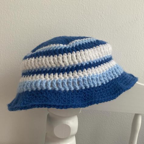 the prettiest blue & white crochet bucket hat is perfect for shade in the summer heat ☀️👒 #crochet #crochetlove #crochetersofinstagram #crochetinspiration #crochettotebag #crochettotebags #abudhabi #abudhabibusiness #abudhabicrochet #abudhabicrochetcraft #crochetbusiness #crochetbusinessowner #crochetlover #crochetbag #crochetersofinstagram #crochetkeychain #keychain #abudhabi #handmade #summer #summercrochet #summerfits #summerbag #buckethat #crochetbuckethat #crochethat #buckethats #bucket... White Crochet Bucket Hat, Blue White Crochet, Crochet Market, Crochet Bucket, Crochet Bucket Hat, Crochet Business, Crochet Tote Bag, Crochet Lovers, Crochet Keychain