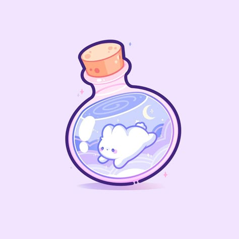 little bunny potion 🌸✨ #miekoarts #procreate #kawaiiart #cuteart #bunnyart #cutebunnyart #cutehalloweenart | Instagram Kawaii Procreate Drawings, Cute Bottle Drawing, Kawaii Bottle Drawing, Procreate Styles, Potions Drawing, Lavender Stuff, Potion Bottles Drawing, Potion Drawing, Drawing Props