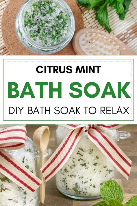 Discover the art of relaxation with our DIY bath soak guide! Learn how to have a truly rejuvenating bath routine using homemade bath salts. Turn your bathroom into a spa day and indulge in self-care like never before. The Best DIY Bath Soak Have The Most Relaxing Bath Routine With Homemade Bath Salts Mint Bath Salts Diy, Goat Milk Bath Soak Recipe, Homemade Bath Soak Recipes, Fizzy Bath Salts Recipe, Magnesium Bath Soak Recipe, Diy Bath Salts With Essential Oils, Bath Salts Diy Recipes, Bath Tea Recipe, Diy Bath Salts