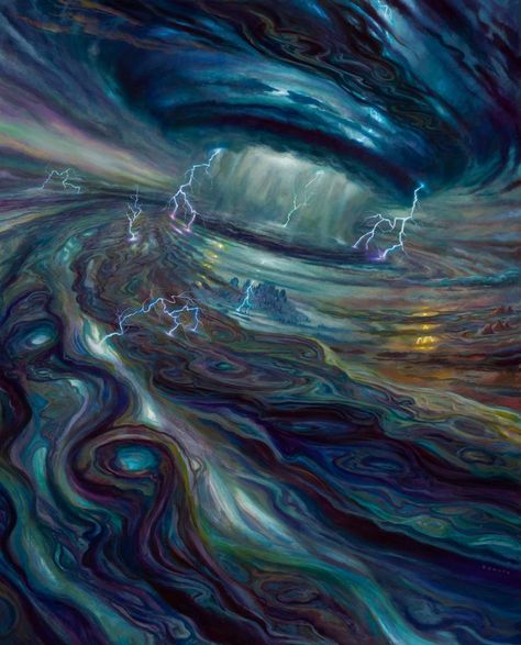 THOUSAND YEAR STORM BY DONATO GIANCOLA Donato Giancola, Storm Art, Beast Creature, Mtg Art, Fantasy Setting, Fantasy Places, Fantasy Art Landscapes, Magic Art, Sky High