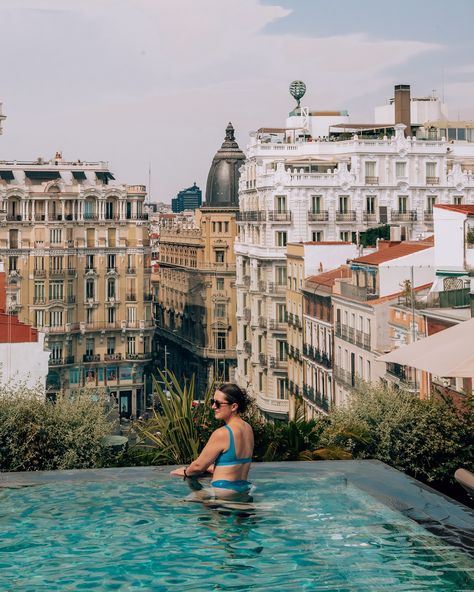 The Best Rooftop Pool in Madrid 📍Thompson Hotel It gets HOT in the summer in Madrid and having a nice pool to cool off midday was essential for us ☀️ The pool was bigger than most other rooftop pools I’ve seen, the wine was great, and the views were incredible 🌆 If you’re planning a trip to Madrid, definitely save this! #madrid #madridspain #spain #travelspain #travelmadrid #visitspain #visitmadrid #thompsonhyatt #hyatt #besthotelmadrid #rooftoppool #europe #europeansummer #westerneurope Summer In Madrid, Rooftop Pools, Thompson Hotel, Visit Madrid, Rooftop Pool, Planning A Trip, Western Europe, Bath House, European Summer