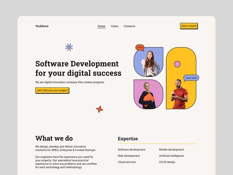 Software development agency website by Anna Kazak on Dribbble Software Agency Website, Agency Website Design, Web Development Agency, Agency Website, Mobile Development, Website Redesign, Page Ideas, Ux Web Design, Cloud Services