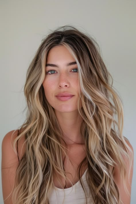 Dark Brown Light Highlights, Light Hair With Blonde Highlights, Dark Blonde And Highlights, Hair Dark With Blonde Highlights, Soft Highlights For Brown Hair Natural, High Impact Blonde Balayage, Hair Brunette With Blonde Highlights, Long Blond Highlighted Hair, Light Brown Hair Color With Highlights