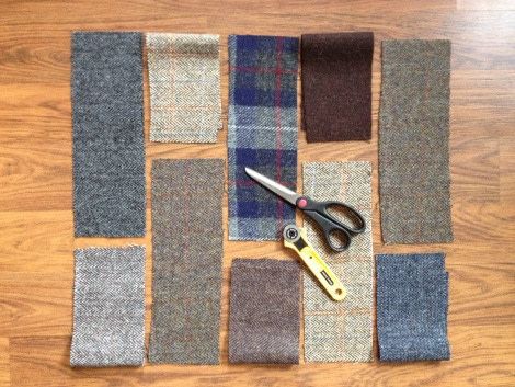 Diy Harris Tweed Patchwork Cushion Tweed Crafts, Patchwork Furniture, Diy Cushion Covers, Sweater Blanket, Patchwork Cushions, Patchwork Baby Blanket, Applique Cushions, Sewing Cushions, Cushion Ideas