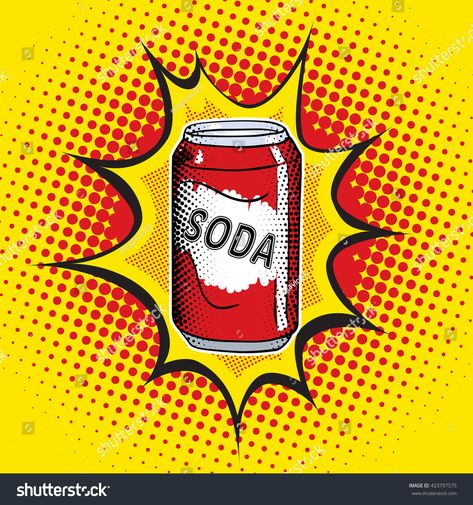 Drink soda fast food vector illustration in pop art retro style. Menu comic style. Easy for edit. #Ad , #Ad, #vector#illustration#pop#food Pop Art Food, Pop Art Retro, Food Vector, Botanical Floral Art, Mc Donald, Art Deco Boho, Comic Style, Abstract Line Art, Mirror Art