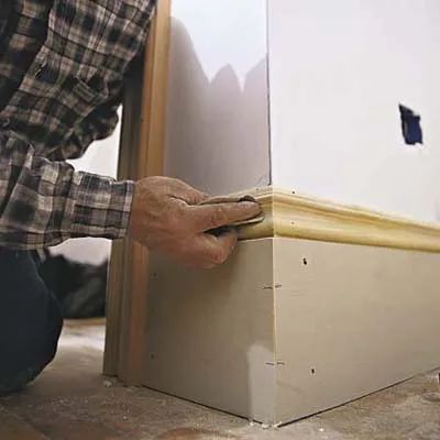 Baseboard Installation in 10 Steps - This Old House How To Install Baseboards, Wood Biscuits, Farmhouse Victorian, Wood Fillers, Baseboard Trim, Antebellum Homes, Victorian Interiors, Carpentry Skills, Shoe Molding