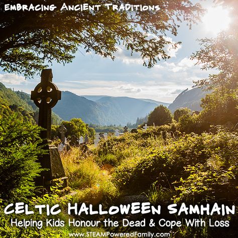 Embracing Ancient Traditions - Celtic Halloween Samhain - Honouring the Dead Traditions With Kids, Samhain Traditions, Celtic Knotwork Design, Celtic Cross Necklace, Irish Cross, Wicklow Ireland, Celtic Traditions, Ancient Celts, Celtic Heritage