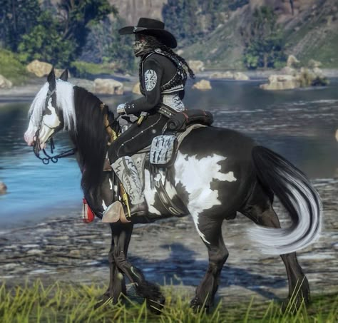 Prettiest Horse Breeds, Cowboy Riding Horse Reference, Rdr2 Online Horses, Horse Poses Reference, Horse Concept Art, Rdr Horses, Horse Pfp, Horse Pretty, Cowboy Oc