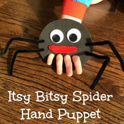 Spider Puppet, Nursery Rhymes Preschool Crafts, Fine Motor Play, Rhyming Preschool, Nursery Rhyme Crafts, Spider Activities, Nursery Rhymes Preschool, Nursery Rhymes Activities, Puppets For Kids