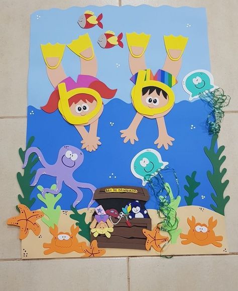 Sea Decoration Ideas Ocean Themes, Under The Sea Bulletin Board Ideas, Ocean Theme Preschool, Under The Sea Crafts, Under The Sea Decorations, Ocean Theme Classroom, Preschool Decor, Sea Crafts, Vbs Crafts