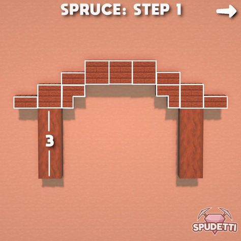 Minecraft Archway Ideas, Wooden Archway, Minecraft Create, Minecraft Blocks, Minecraft Drawings, Cool Minecraft Creations, Wooden Arch, Minecraft Tips, Minecraft Inspo