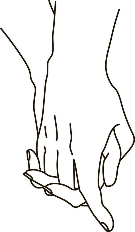 Hands of a couple are holding each other. Romantic touch of palms of lovers, symbol of family protection, vector illustration concept of togetherness and safety. Silhouette in a simple drawing Lovers Symbol, Symbol Of Family, A Simple Drawing, People Holding Hands, Holding Each Other, Family Protection, Lovers Hands, Core Memory, Protect Family