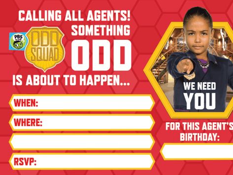 Odd Squad, Kids Coloring Pages, Pbs Kids, Secret Agent, Kids Coloring, 9th Birthday, 5th Birthday, Party Birthday, Coloring For Kids