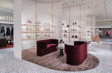 Valentino Opens First Boutique in Canada – WWD Valentino Store, Circular Lighting, Store Interiors, Italian Luxury Brands, Oak Shelves, Milan Fashion Weeks, Store Interior, Hotels Design, Retail Design