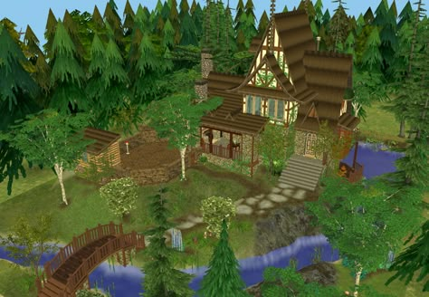 Mod The Sims - Westfall Witch's Cottage - NO CC Sims 2 Cottage, Witch's Cottage, Witch Hut, Ts3 Cc, Witch Cottage, Witch Shop, The Sims 2, Forest Path, Witch House