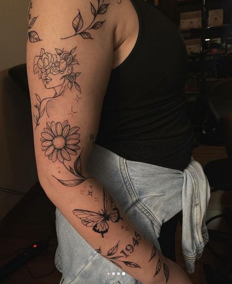 30 Tattoo, Butterfly Tattoos On Arm, Around Arm Tattoo, Arm Sleeve Tattoos For Women, Inner Forearm Tattoo, Girl Arm Tattoos, Mommy Tattoos, Tattoos For Women Half Sleeve, Flower Tattoo Arm