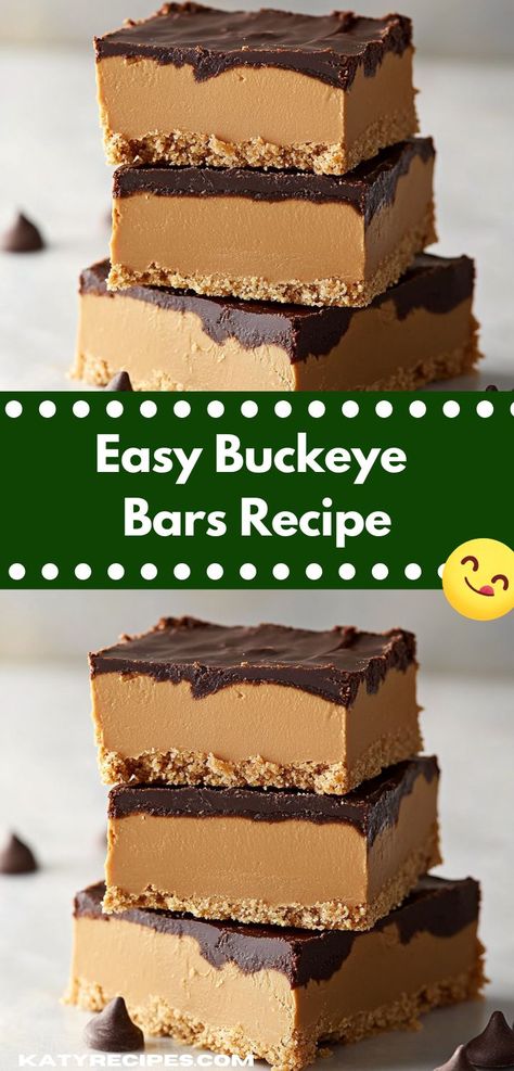 Looking for a delicious treat? This Buckeye Bars Recipe combines rich chocolate and creamy peanut butter for a flavor explosion that’s perfect for dessert lovers. Easy to prepare, it’s a family favorite! Buckeye Dessert, Buckeye Bars Recipe, Buckeye Bars, Peanut Butter Buckeyes, Classic Cookies Recipes, Easy Dessert Recipe, Quick Dessert, Peanut Butter And Chocolate, Chocolate And Peanut Butter