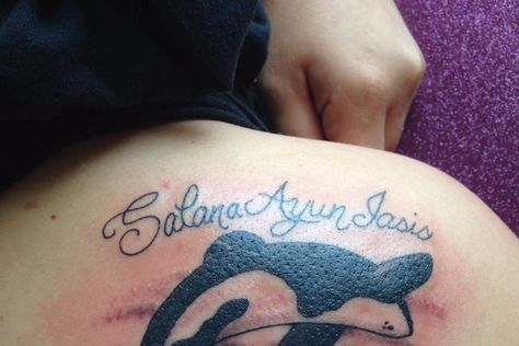 My free willy tattoo in memory of Keiko Matching Orca Tattoos, Two Orcas Tattoo, Free Willy Tattoo, Orca Tattoo Ideas, Polynesian Orca Tattoo, Keiko Orca, Native Orca Tattoo, Tattoo In Memory, Orca Tattoo