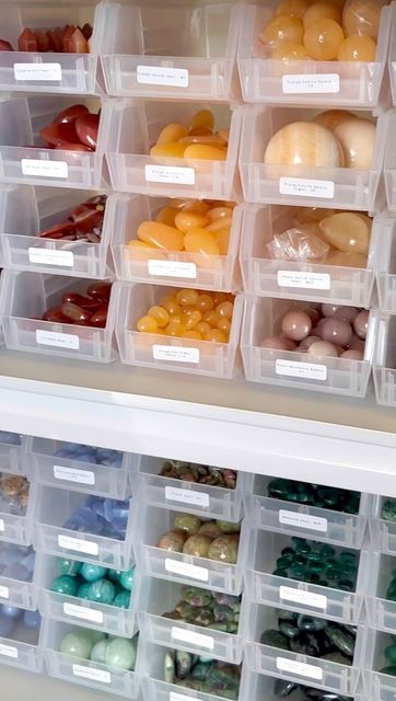 Chip Storage Ideas, Crystal Storage Ideas, Chip Storage, Office Craft Room Combo, Crystal Storage, Growing Crystals, Crystal Shelves, Next Friday, Office Crafts