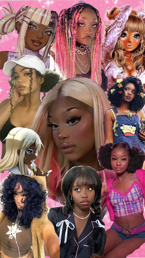 gyaru blackgirlmagic Gyaru Black Woman, Gyaru Black, Evil Flower, Black Gyaru, Birthday 21, Afro Punk Fashion, Afro Punk, African Beauty, Pictures To Draw