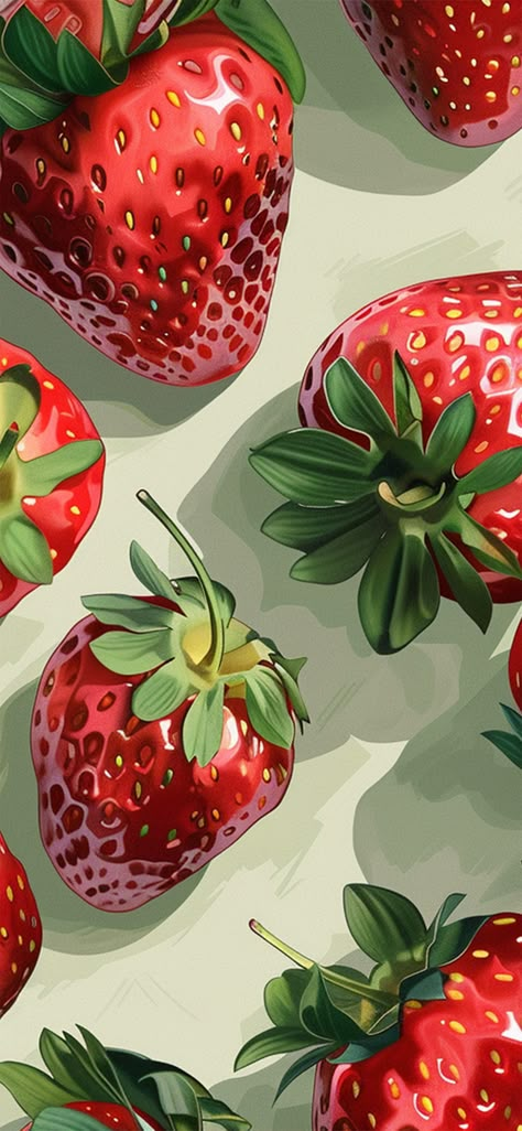 Cute Strawberry Background, Stroberi Aesthetic, Strawberry Aesthetic Wallpaper Iphone, Strawberry Background Wallpapers, Strawberry Background Aesthetic, Strawberry Profile, Strawberry Wallpaper Iphone, Aesthetic Strawberry Wallpaper, Strawberry Phone Wallpaper