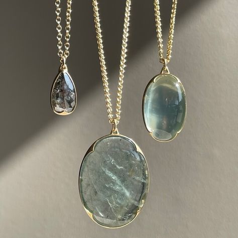 Moonstone Jewellery, Gabriella Kiss, Moss Aquamarine, Aquamarine Pendant, Dope Jewelry, Aquamarine Jewelry, Jewelry Lookbook, Moonstone Jewelry, Jade Jewelry