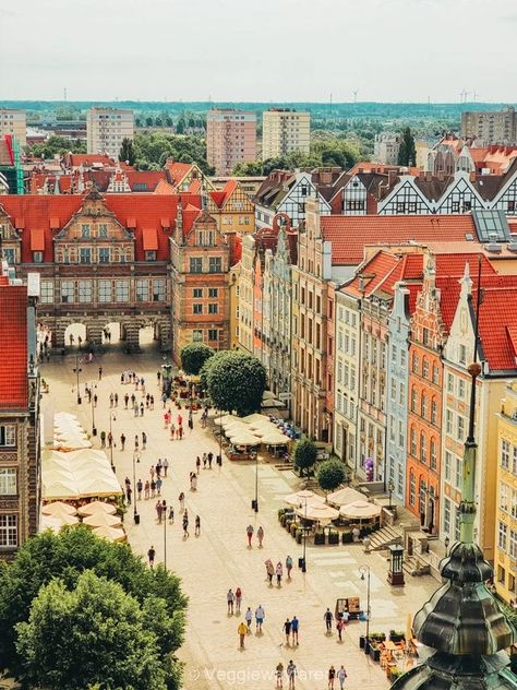 View over the Gdansk Main Square from the Gdansk Main Townhall in Poland Malbork Castle, Gdansk Poland, Baltic Cruise, Poland Travel, Gdansk, Bike Tour, Train Rides, World Traveler, Travel Inspo