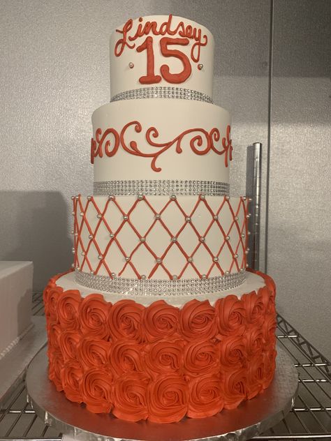 Orange Sweet 16, Orange Quince, Orange Birthday Cake, Quince Cake, Orange Birthday, Sweet 16 Cakes, 16 Cake, Birthday Dinner Party, French Manicure Nails