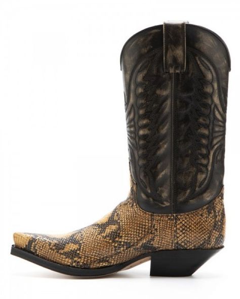 17312 Cuervo Pitón Imit Pícara-Denver Tierra | Botas vaqueras Sendra para hombre con réplica piel de serpiente tono amarillento Botas Western, Cowboy Boots, Denver, Cowboy, Boots