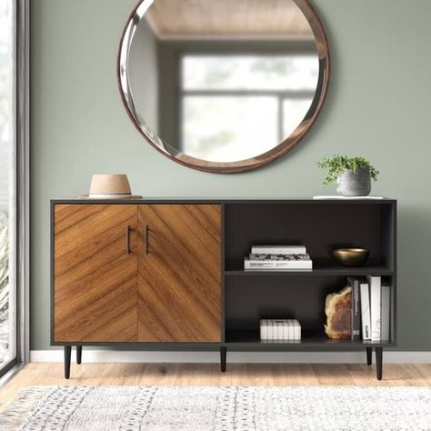 Black Tv Stand, Mid Century Modern Living, Mid Century Modern Living Room, Modern Tv Stand, Tv Stands And Entertainment Centers, Boho Living Room, Modern Furniture Living Room, Home Decor Store, Mid Century Modern Style