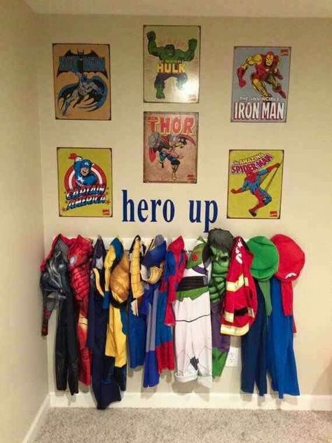 Boys Superhero Bedroom, Superhero Dress Up, Hero Up, Superhero Dress, Boys Bedding Sets, Children's Bedroom Ideas, Superhero Bedroom