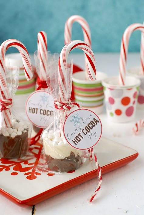 Candy Cane Hot Cocoa Pops. Swirl in hot milk for creamy peppermint hot chocolate. With printable labels.  - BoulderLocavore.com Edible Christmas Gifts, Leftover Candy, Leftover Recipes, Peppermint Hot Cocoa, Săpunuri Handmade, Hot Chocolate Gifts, Chocolate Pops, Chocolate Spoons, Peppermint Hot Chocolate