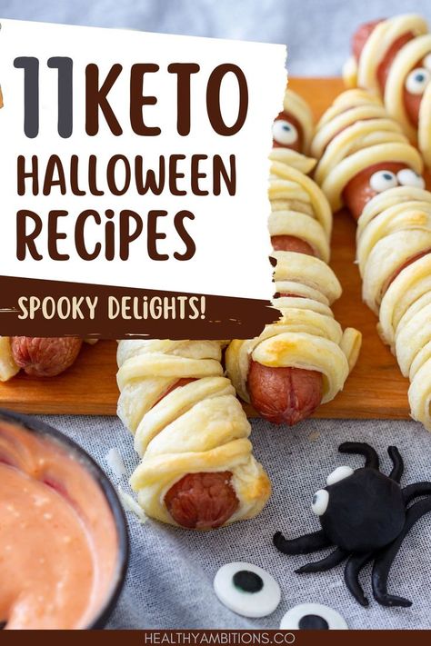 Spooky Appetizers, Healthy Halloween Party Food, Keto Halloween, Holiday Party Appetizers, Keto Holiday Recipes, Halloween Party Appetizers, Halloween Food Appetizers, Keto Holiday, Tasty Desserts