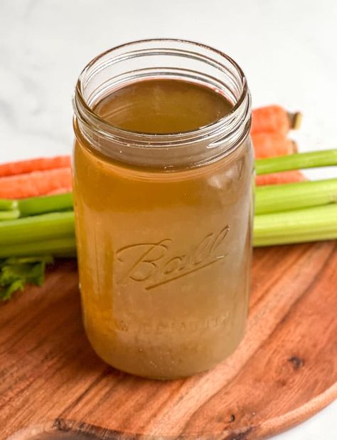 Potassium Broth Recipe, Carrot Ginger Soup, Soup Broth, Potato Skin, Recipe Girl, Easy Salmon, Carrot And Ginger, Glass Mason Jars, Fresh Chives