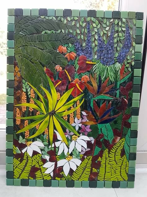 Mosaic Wall Art Murals, Backyard Mosaic, Mosaic Patterns For Beginners, Kitchen Murals, Vitromosaico Ideas, Laura Mckellar, Mosaic Sign, Realistic Flower Drawing, Mosaic Art Supplies