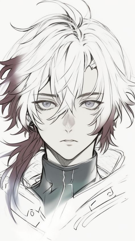 Silver Eyes Anime, White Hair Gold Eyes Male Character Art, Male Short Hairstyles Drawing, Fantasy Hairstyles Drawing Male, Anime Eyes Men, Anime Men Eyes, Anime Men Hair, White Hair Men Art, Male Ponytail Drawing