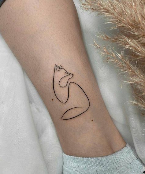 Fox Silhouette Tattoo, Fox Tattoo For Women, Minimal Fox Tattoo, Little Prince Fox Tattoo, Fox Tattoo Small Simple, Fine Line Fox Tattoo, Tattoo Fox Minimalist, Small Fox Tattoos For Women, Minimalist Fox Tattoo