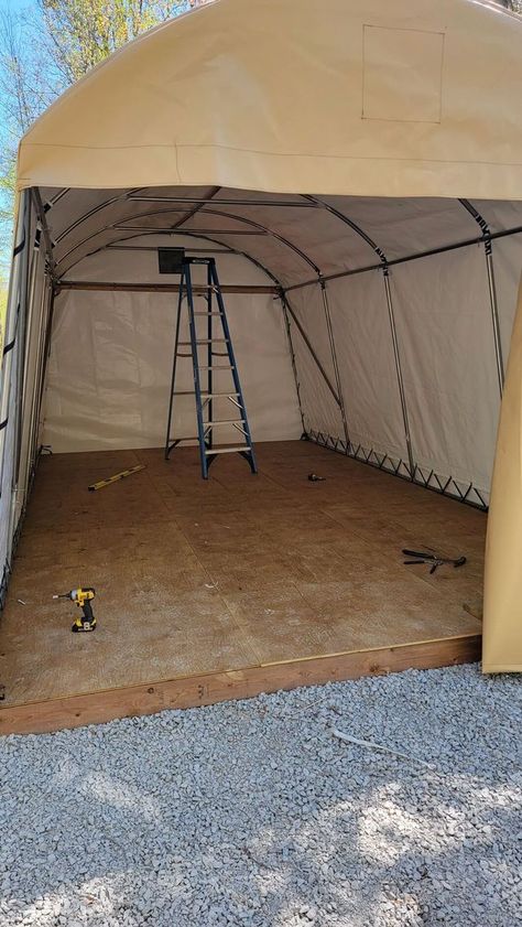 COVER-TECH | Testimonials | Portable Garage | Portable Container Carport Tent Ideas, Bunkie Ideas, Carport Tent, Portable Carport, Portable Sheds, Paul Davis, Shed Makeover, Portable Shelter, Portable Garage