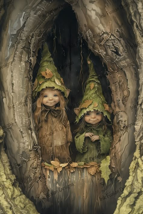 (20+) Facebook Elf Garden Ideas, Whimsical Halloween Art, Cute Gnomes Art, Forest Character Design, Fairies And Mushrooms, Magical Fairy Forest, Autumn Elf, Woodland Sprite, Elf Forest