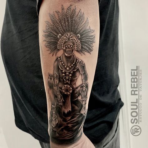 Aztec God Of Life, Aztec Tattoo Mexican, Thigh Piece Tattoos, Aztec Warrior Tattoo, Aztec Tattoos Sleeve, Azteca Tattoo, Full Chest Tattoos, Lion Art Tattoo, Aztec Tattoos