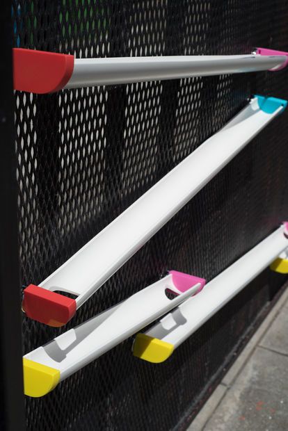 PVC-Pipe and Magnet Ball/Marble Run Diy Ball Run Wall, Ball Run Wall Diy, Outdoor Ball Run, Diy Ball Run, Marble Runs, Sensory Wall, Pvc Pipe Projects, Pvc Projects, Diy Playground