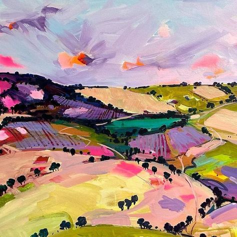 Polly Kimmorley on Instagram: "“Now 🔴SOLD Looking On The Bright Side” 1mx1m DM for enquires . . . #new #newart #framedart #landscape #pretty #hills #country #countrylife #artcollection #interiordecorating #interiordecor #australia #afordableart #artforever #loveart #arttobuy" Polly Kimmorley, Sketchbook Practice, Homeschool Room, Art Landscapes, Landscape Art Painting, On The Bright Side, Oil Pastels, Rolling Hills, Bright Side