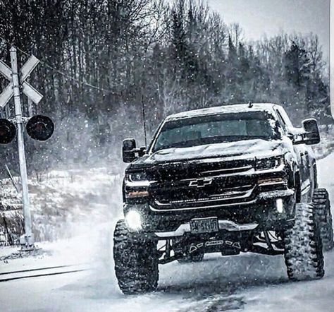 #chevy #snow                                                                                                                                                                                 More Jacked Trucks, Trucks Country, Chevy Trucks For Sale, Lifted Silverado, Trucks Dodge, Chevy Trucks Older, Trucks Gmc, Custom Lifted Trucks, Country Trucks